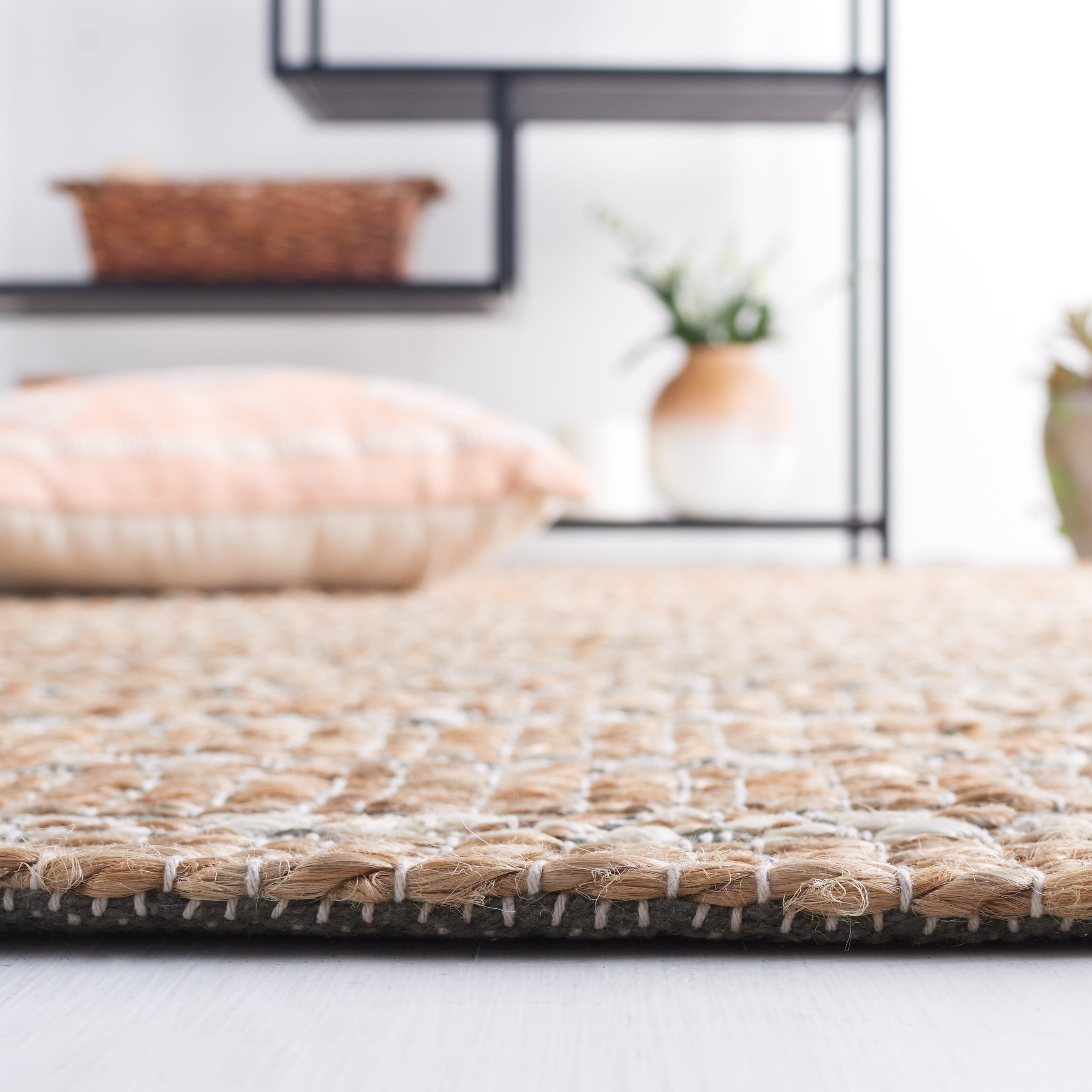 SAFAVIEH Natural Fiber Jack Striped Area Rug, Olive/Natural, 6' x 9'