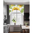 thumbnail image 3 of Summer Sunflowers Swag Valances for Windows, Small Curtains Drapes, Spring Botanical Yellow Flowers Kitchen Window Curtains Over Sink Rod Pocket Window Treatment Valance for Bedroom/Bathroom 56"x36", 3 of 5