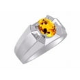 thumbnail image 3 of RYLOS Men's Rings Sterling Silver Rings Classic Designer  9X7MM Oval Gemstone &  Diamond Ring Citrine November Birthstone Ring Size 9, 3 of 7