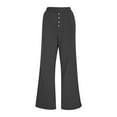 thumbnail image 3 of Women's Soft Wide Leg Pants with Pockets High Waist Casual Lounge Dark Gray M, 3 of 8
