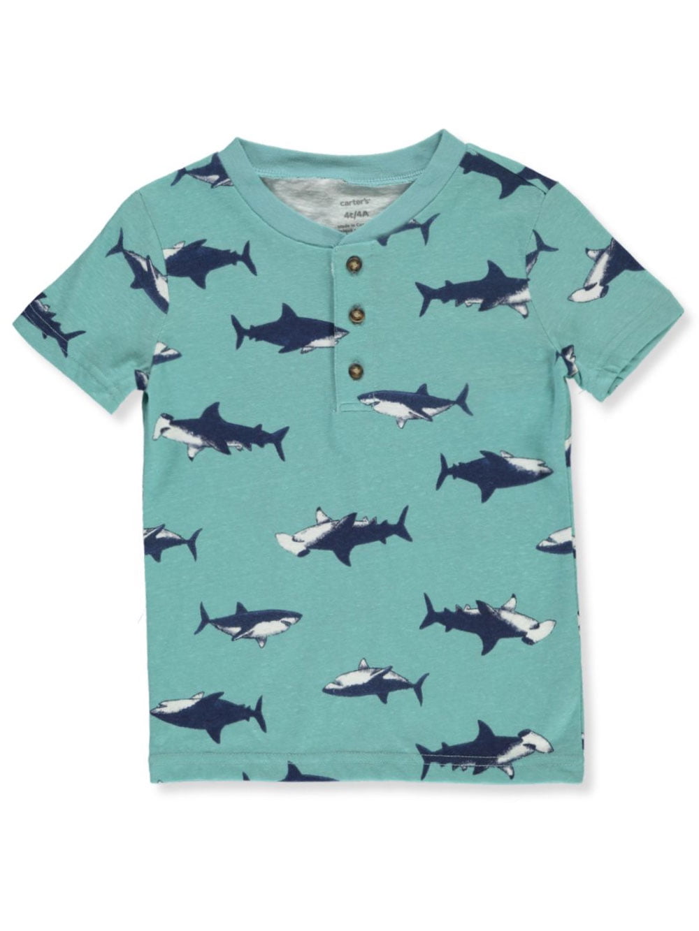 New Carter's Pizza Shark Boys Shirt Tank Top Navy Turquoise 4T 5T 