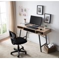 thumbnail image 3 of JJS Wood Home Office Writing/Computer Desk with Drawers in Black/Gray, 3 of 7