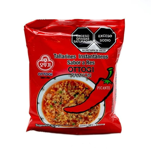 Tallarines instantáneos Ottogi sabor res picante 120 g