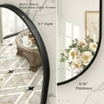 thumbnail image 4 of Oval Mirror 20"x36" Black Aluminum Alloy Framed French Cleat Mounted Wall Decor Bathroom Vanity Mirror with 5-Year Warranty, 4 of 9