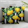 thumbnail image 3 of JEUXUS  Yellow Lemons Black and White Stripes Double Sided Pillow Cases Summer Fresh Fruit Pattern Plush Pillowcase Square Cushion Pillow Covers for Sofa Bed Home Decor, 3 of 5