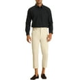 thumbnail image 2 of INSPIRE CHIC Men's Cropped Pants Skinny Pleated Front Ankle Length Dress Pants 28 Beige, 2 of 6