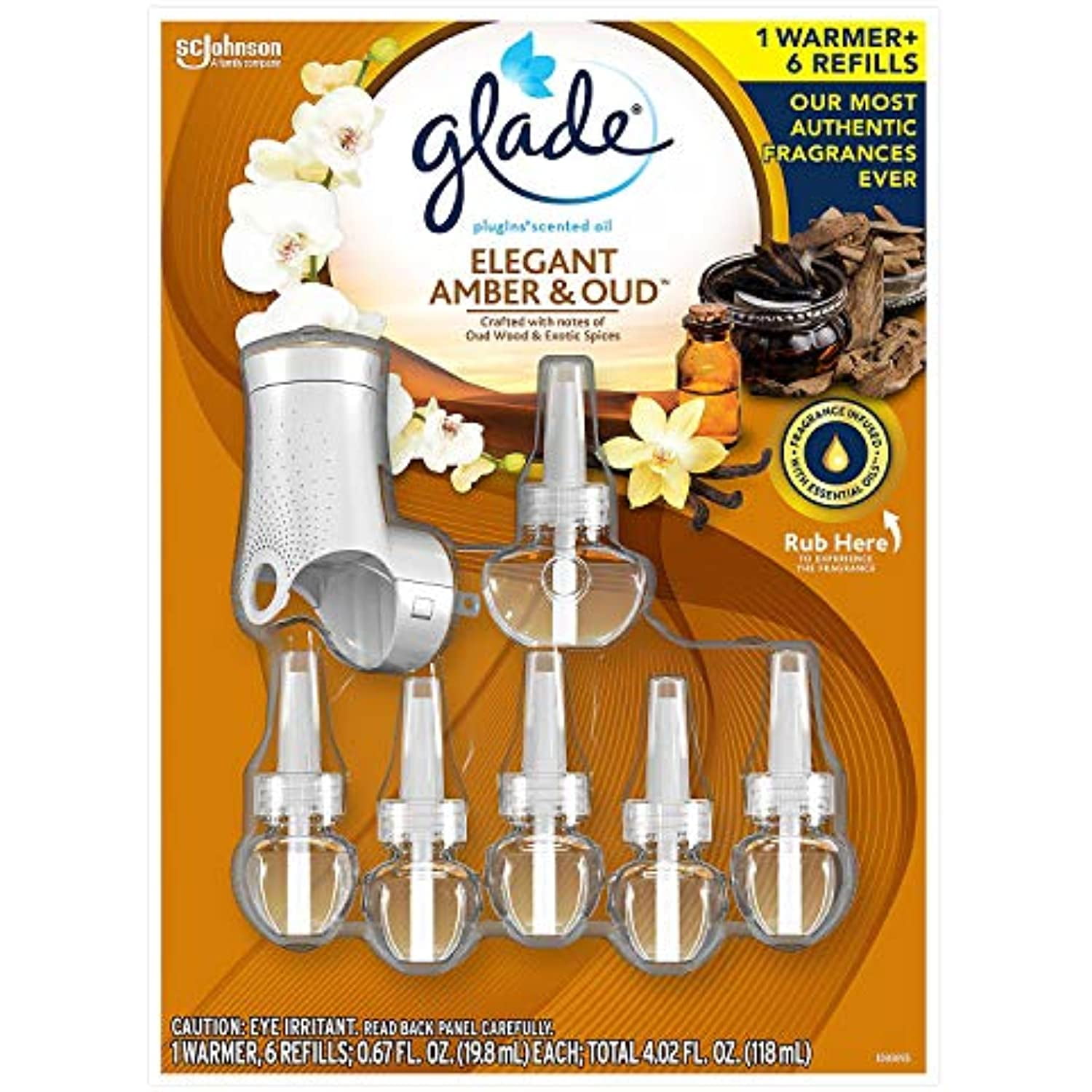 Glade Elegant Amber & Oud Plugins Scented Oil Air Freshener Refills