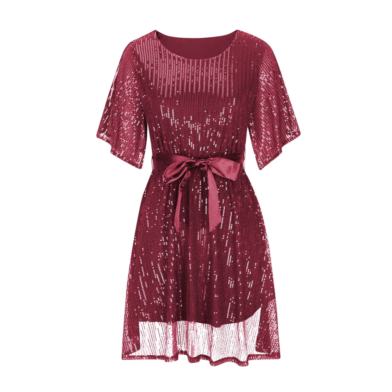 ZZwxWA Sparkly Dress Women's Sequins Glitter Party Dress Short Sleeve  Elegant Loose Fashion Mini Short Dress High Waist Cocktail Party Sundress -  Walmart.com
