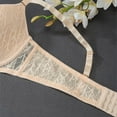 thumbnail image 4 of GEWSEY Women's Push Up Lace Bra Demi Comfort Padded Add 1 Cup Lift Up Bras Soft Lace Sexy Plunge Underwire (Beige, XL), 4 of 8