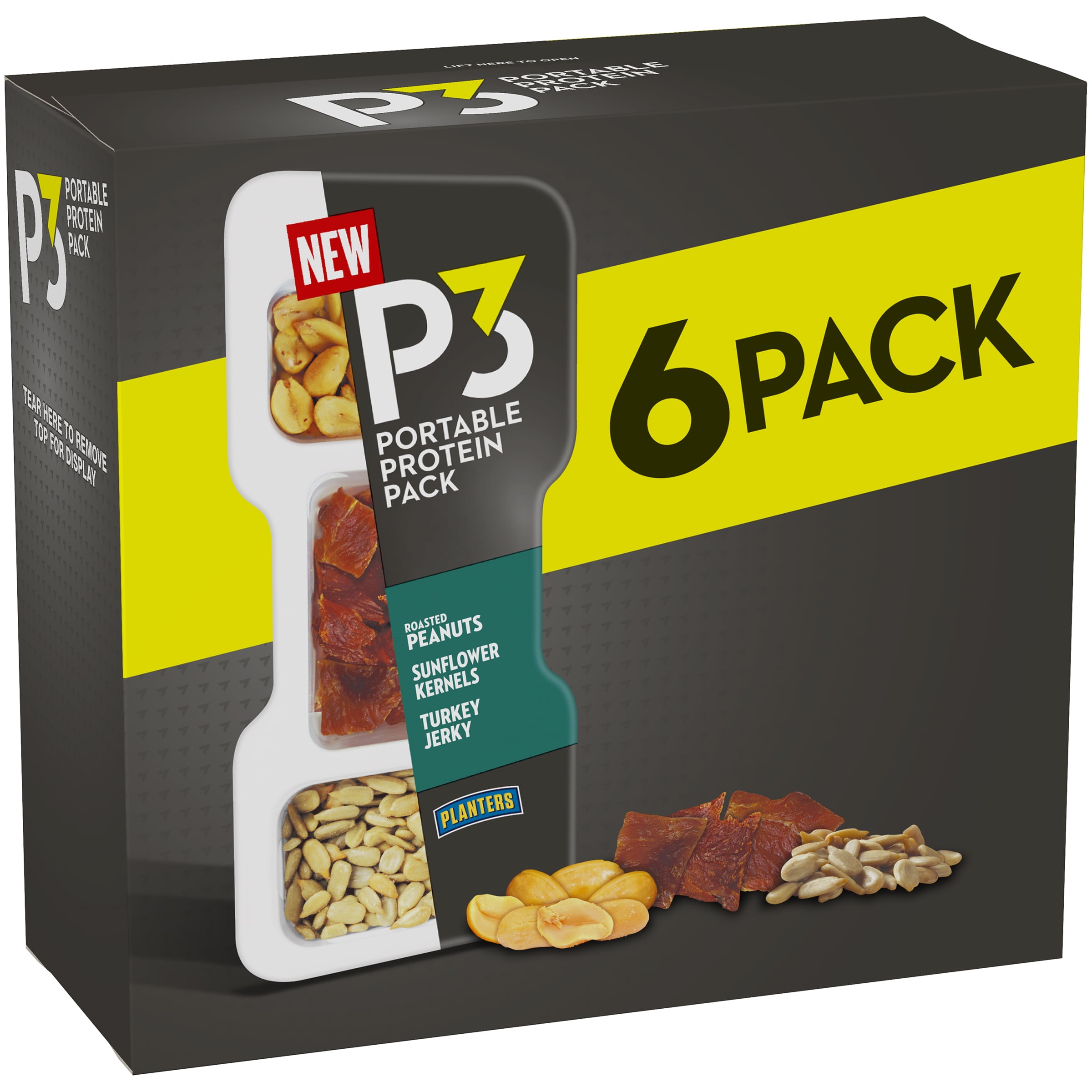 Planters P3 Roasted Peanuts, Sunflower Kernels & Turkey Jerky, 6 1.8