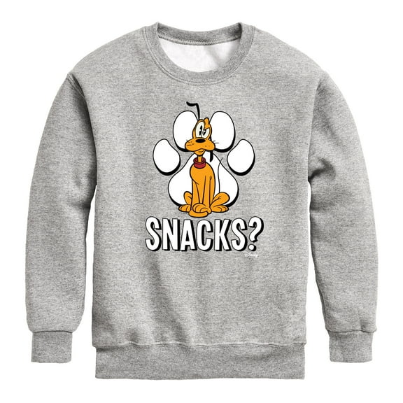 Disney - Pluto Snacks? - Youth Crewneck Fleece Sweatshirt
