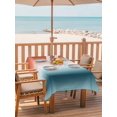 thumbnail image 2 of Outdoor Tablecloth with Umbrella Hole for Patio/Picnic/Party/Camping, Burnt Orange Teal Ombre Waterproof Table Cloth Rectangle Table Cover Washable, Modern Abstract Gradient (60"x 84"), 2 of 8
