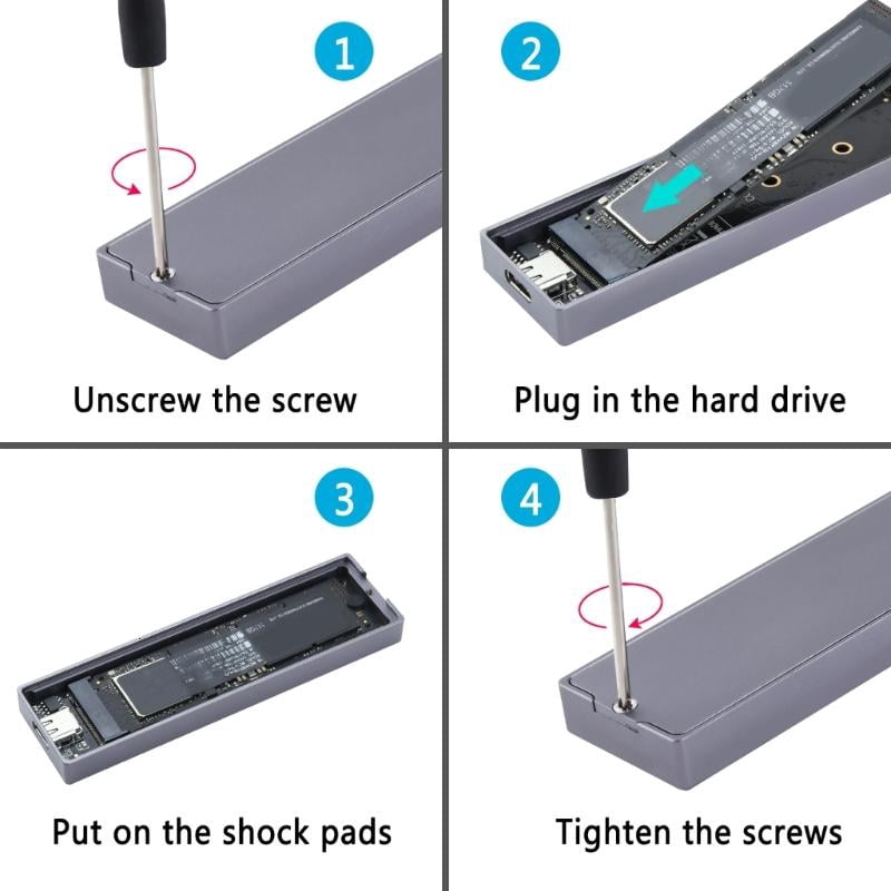 lanema Aluminum M.2 SSD Enclosure Illuminates M.2 NVMe Hard Drive Enclosure Suitable for 2230 2242 2260 2280 SSD Box