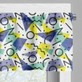thumbnail image 3 of Ambesonne Modern Valance Pack of 2, Geometric Retro Theme, 54"X12", Blue Yellow and Black, 3 of 5