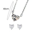 thumbnail image 6 of AYYUFE Women Earring Necklace Set Pink Rhinestone Heart Shape Pendant Stainless Ear Neck Decoration Jewelry Prom Wedding Party Jewelry Set,Pink, 6 of 8