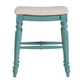 thumbnail image 4 of Linon Marino Backless Wood Counter Stool, 25" Seat Height, Blue Finish with Beige Fabric, 4 of 6