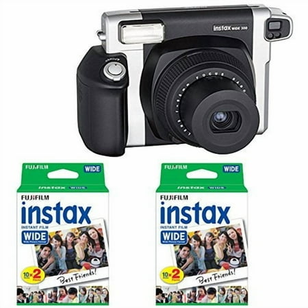 Fujifilm INSTAX Wide 300 Instant Camera With FFujifilm Instax Wide Instant Film Twin Pack Instant Film (40 Shots) With Photo4less Microfiber Cleaning Cloth Top Bundle
