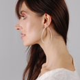 thumbnail image 5 of Humble Chic Rhinestone Hoop Earrings For Women - Silver CZ Teardrop Hoops - 2.6 inch, 5 of 10