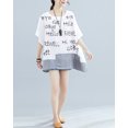 thumbnail image 2 of Women Short Sleeve Letters Print Crewneck Tops T-Shirt Blouse GA2335 White, 2 of 5