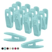 Closet Accessories, 20 Pack Velvet Clips, Durable Non- Breaking Material, Matching Hangers of Our Brand and Your existing Velvet Hanger, Suitable to Hang Many Types of Clothes. Blue (Aqua)
