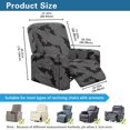 thumbnail image 6 of SCRAWLGOD Halloween Bat Spider Web Print Gray 4 Pieces Recliner Chair Cover with Side Storage Pocket, Stretchy Fitted Non Slip Reclining Chair Slipcover, Machine Washable Recliner Cover, 6 of 7