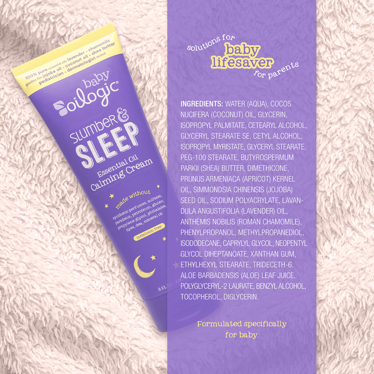 Oilogic Slumber & Sleep Calming Cream with Lavender & Chamomile, 8 fl oz