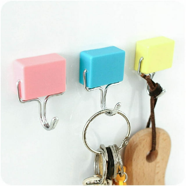 Fiudx Gancho Magnético de Acero Inoxidable y Plástico Duradero, con Capacidad de 2 Kg, Ideal para Casilleros Escolares, Refrigeradores y Oficinas. Diseño Portátil. Tamaño: 3,5 X 5,5 X 3 Cm.