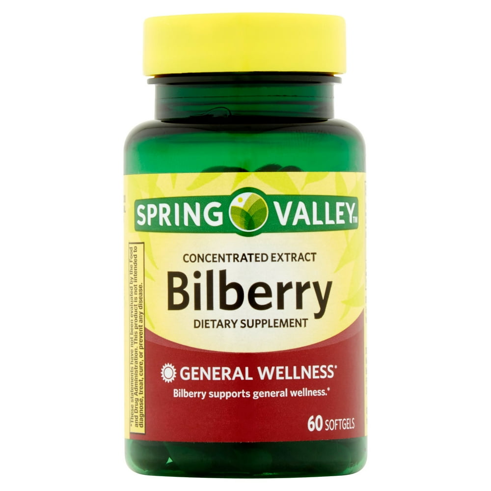 Spring Valley Bilberry Extract Softgels, 250 mg, 60 Ct