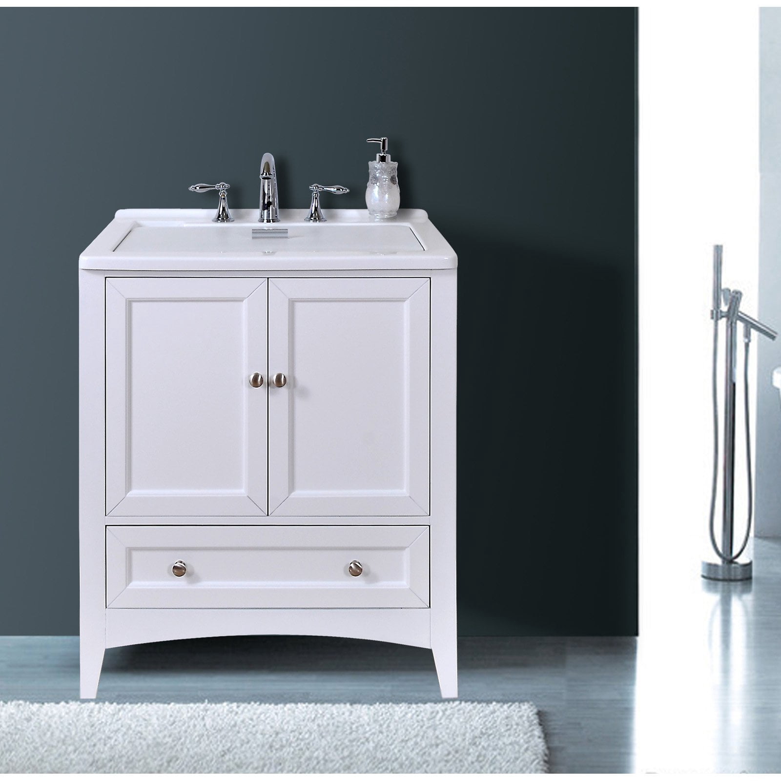 Stufurhome Gm Y01w 30 5 Inch Pure White Single Laundry Sink Vanity Walmart Com Walmart Com