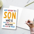 thumbnail image 4 of Tarjeta de cumpleaños PTRUKD con diseño divertido para hijo con sobre, 4 of 6
