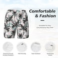 thumbnail image 6 of Picia Hawaii Palms pattern Mens Swim Trunks with Compression Liner Stretch Beach Shorts Quick Dry with Zipper Pockets No-Chafing Board Shorts-Medium, 6 of 9