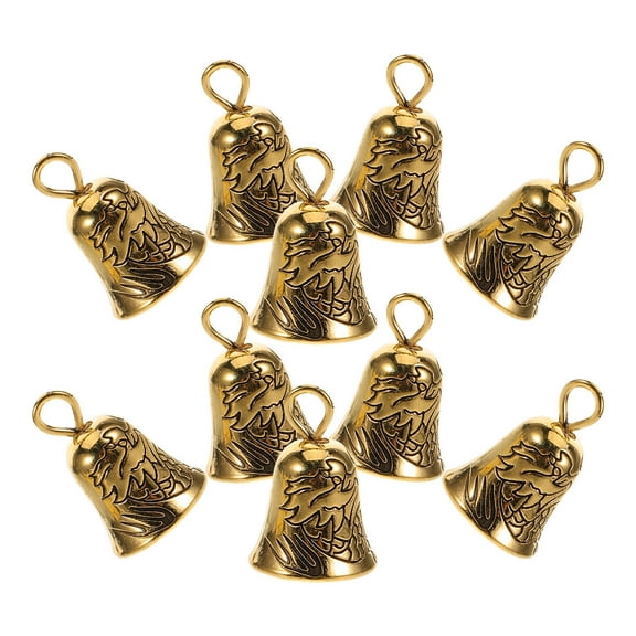 Worgeous 10pcs Mini Bells for Crafts DIY Alloy Bell Pendant Decoration Vintage  Golden Jingle Bells for Jewelry Making Charms Wind Chime Accessories Tree Ornaments