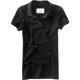 thumbnail image 1 of Aeropostale Womens Solid Uniform Polo Shirt, Negro, X-Small, 1 of 1