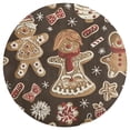 thumbnail image 3 of Christmas My Favorite Gingerbread Cookies Round Carpet Circle Rug Outdoor Patio Area Rug Washable Large Area Rugs Hallway Room Decor Fitness Mats, 3 of 8
