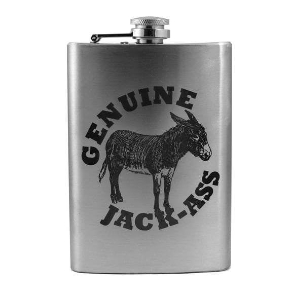 8oz Genuine Jackass Flask L1 Fun Silly Novelty
