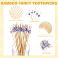 thumbnail image 2 of Uxcell 500-Pack Palillos de Cóctel, Palillos de Bambú Elegantes de 5.9 Pulgadas para Barbacoa [Blanco, Perla], 2 of 6