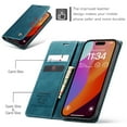 thumbnail image 4 of CaseMe Leather for iPhone 15 Pro Case, Flip Wallet Leather Case with Card Holder Magnetic Closure Shockproof Kickstand Protective Phone Cases Cover for iPhone 15 Pro,Blue,For iPhone 15 Pro, 4 of 12