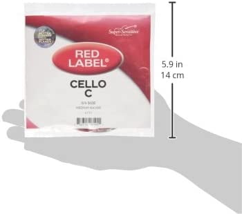Super Sensitive Red Label Series Cello C String 3/4 Size, Medium