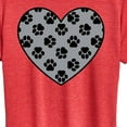 thumbnail image 3 of Instant Message - Paw Fill Heart - Women's Short Sleeve Graphic T-Shirt, 3 of 6