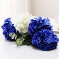 thumbnail image 2 of Morttic 10Pcs Artificial Flowers Silk Hydrangea Flowers Heads with Stems Fake Flower Bunch Bouquet for Home Wedding Party Decor, Royal blue, 2 of 5