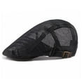 thumbnail image 2 of Prolriy Cabbie Beret Hats for Men Adult Newsboy Summer Beret Cap Mesh Cabbie Breathable Adjustable Hat Flat Baseball Caps Flat Mens Hats Black One Size, 2 of 9