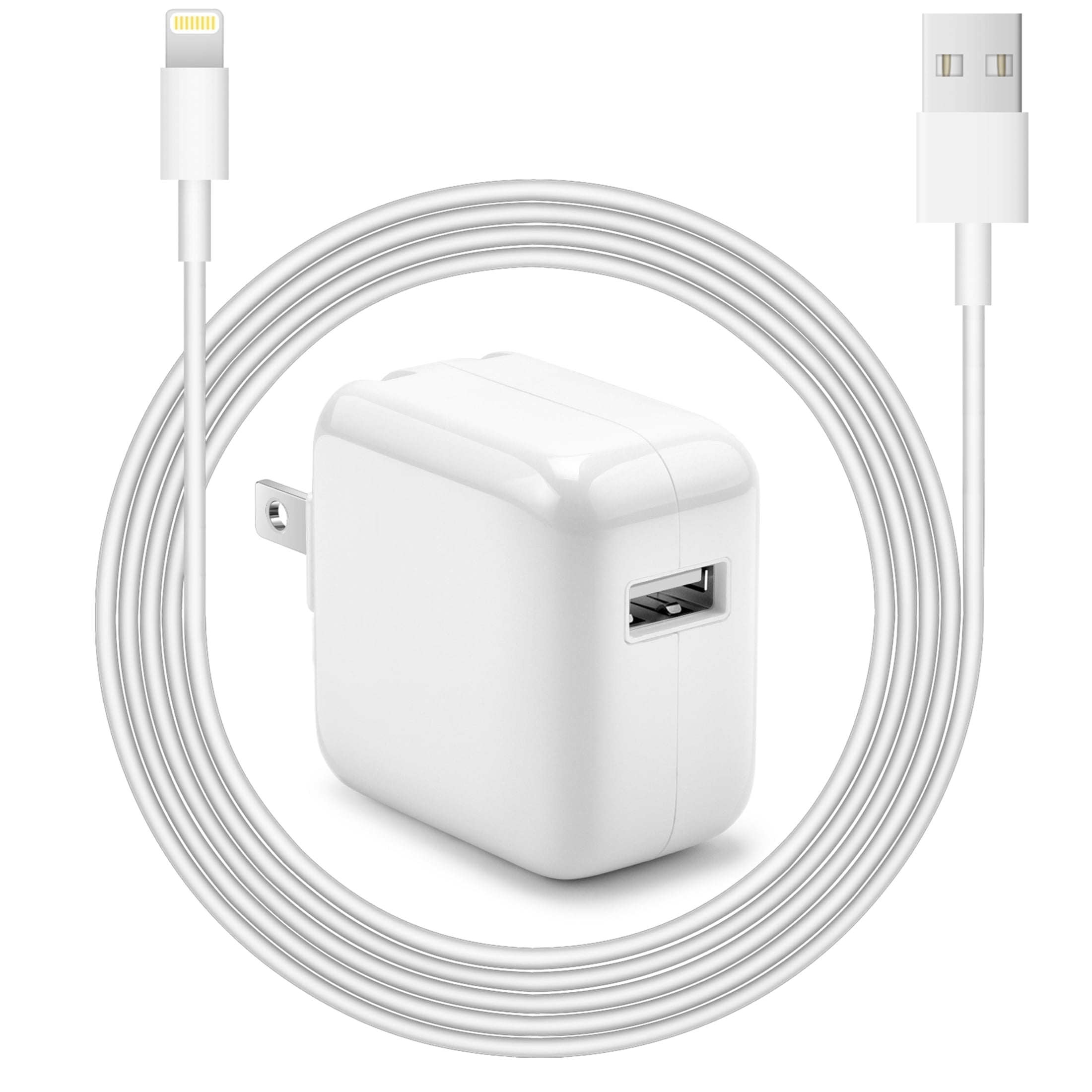 Coreykin 12W USB Wall Charge with Cable-Foldable Portable Travel Plug with USB Charging Cable Compatible for iPhone14/13/13 Mini/13 Pro/12/12Pro/12 Pro Max/12 Mini/11/11 Pro/11 P