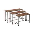 thumbnail image 4 of Tripar Wood Nesting Tables with Casters - Brown Set of 3, 4 of 5
