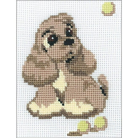 Cocker Spaniel Needlepoint - 6 x 7.25 in. Cocker Spaniel Counted Cross Stitch Kit - 10 Count