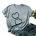 thumbnail image 4 of Dyegold Heart Tshirts Shirts For Women Cute Graphic Tees Funny Summer Casual Loose Round Neck Tees Tops Basic Tunic Tops, 4 of 7