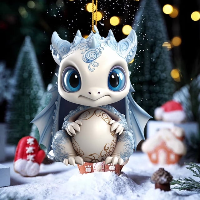 pstuiky Lindo colgante acrílico azul y blanco para decoración navideña del hogar, ideal para el árbol de Navidad.