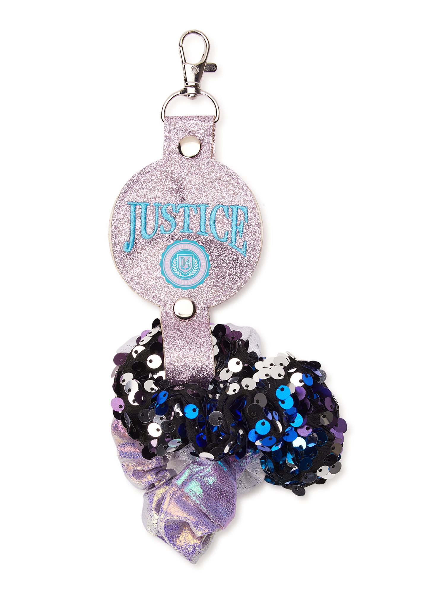 Justice Girls Glitter Keychain with Twisters Set, 4-Piece
