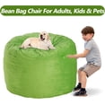 thumbnail image 4 of 3FT Bean Bag Chair Bean Bag Chairs for Adults Bean Bag with Filler Big Beanbag Chair for Gaming Large Memory Foam Bean Bags with Dutch Velet Cover for Living Room Bedroom, (36×36×24")-Lime, 4 of 15