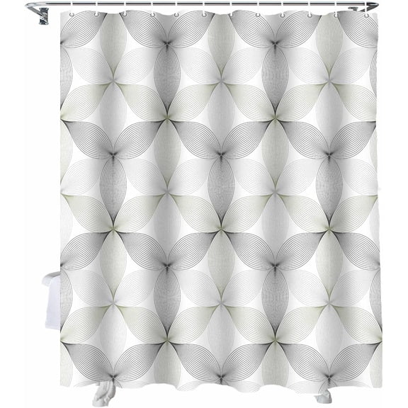 Shower Curtain Sage Green Abstract Floral Shower Curtains for Bathroom Decor Modern Art Shower Curtain Sets with Hooks Waterproof Fabric Bath Curtain Standard 72" X 72"