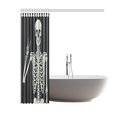 thumbnail image 3 of ABPHQTO Cortina de ducha en blanco y negro, cortina de ducha de tela de poliéster con calavera de esqueleto humano Juegos de baño 150x180 cm, 3 of 3